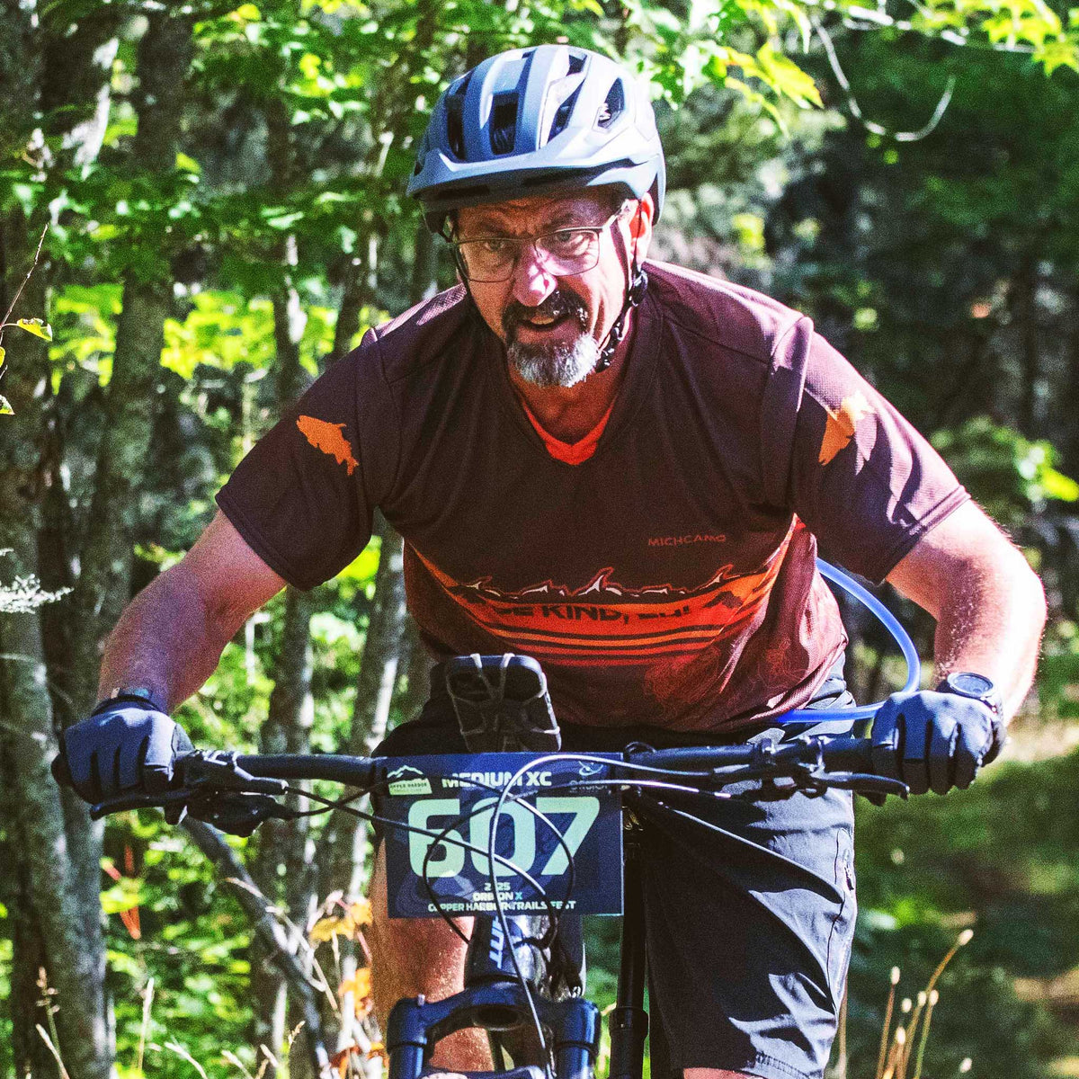 a man riding a bike