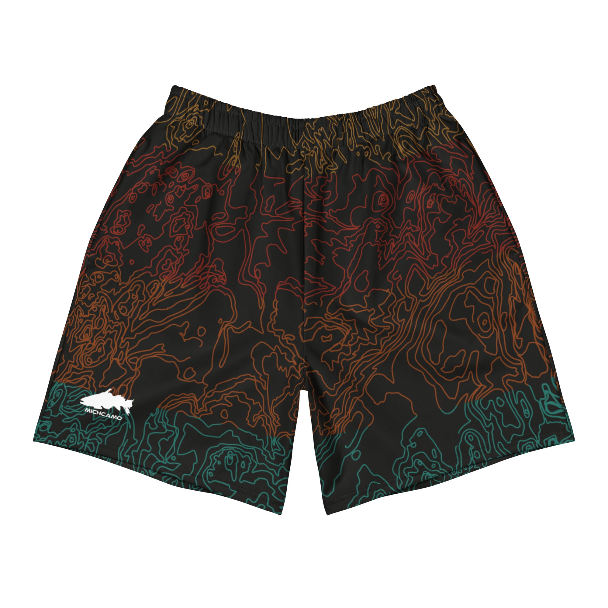 Marquette Topo Map Loon Sunset Topographic | Unisex Long Shorts