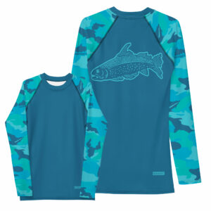 Great Lakes Blue Michigan Trout Camouflage Base Layer Top 300x300