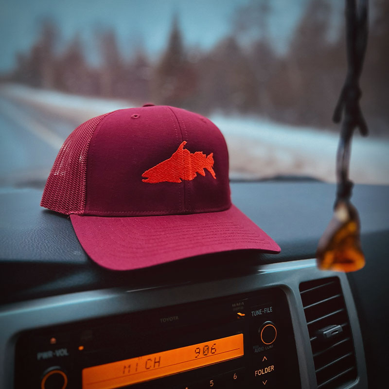 Trout Trucker Hat [Luck Health Emotions] • MICHCAMO®