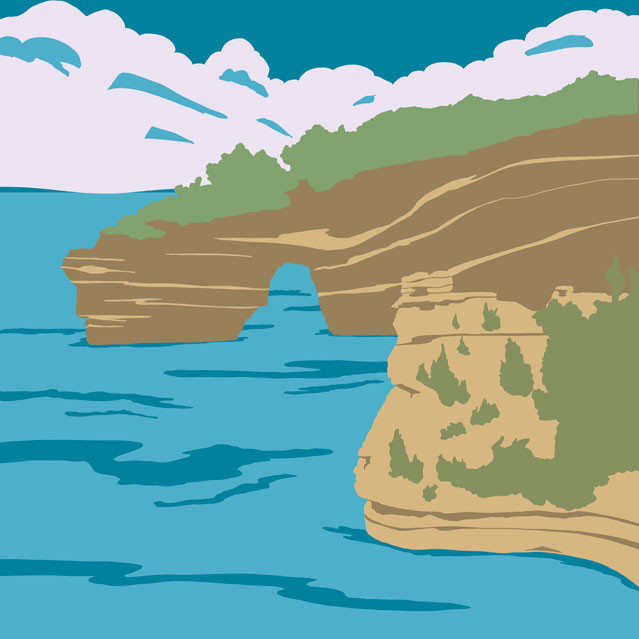 pictured-rocks-munising-marquette-michigan-art-poster