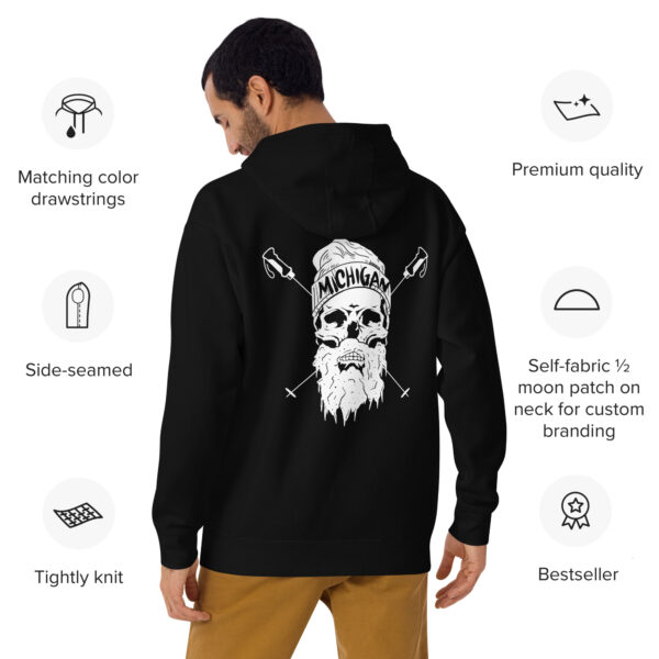 Michigan Ski Skull Hoodie - Image 4