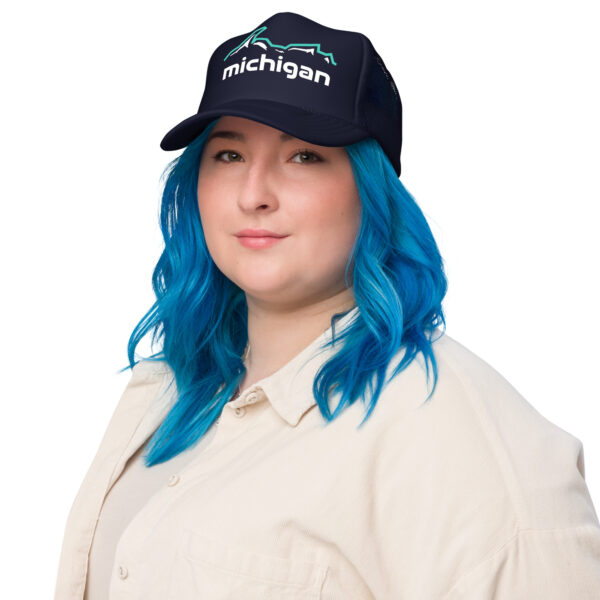 UP Mountains Teal/Navy Foam Trucker Hat - Image 3