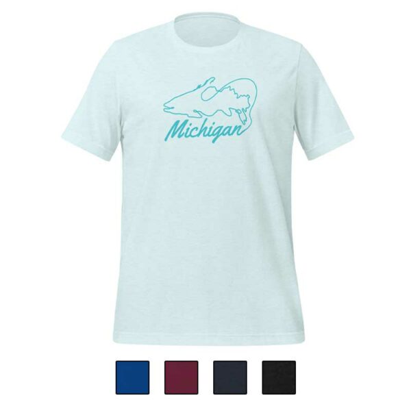 Michigan Fishing Line T-Shirt Blue