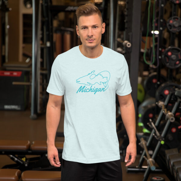 Michigan Fishing Line T-Shirt Blue - Image 4