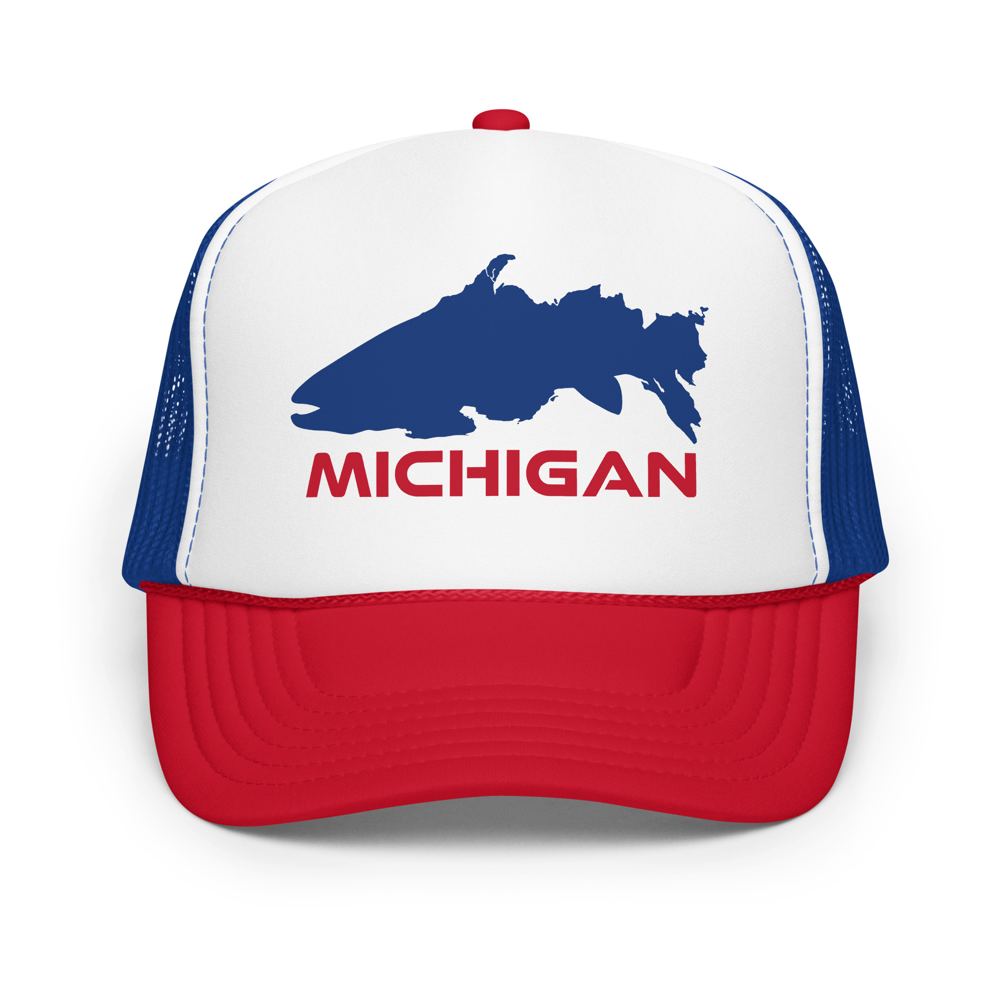 Michigan Fish Foamie Hat RWB - Image 3