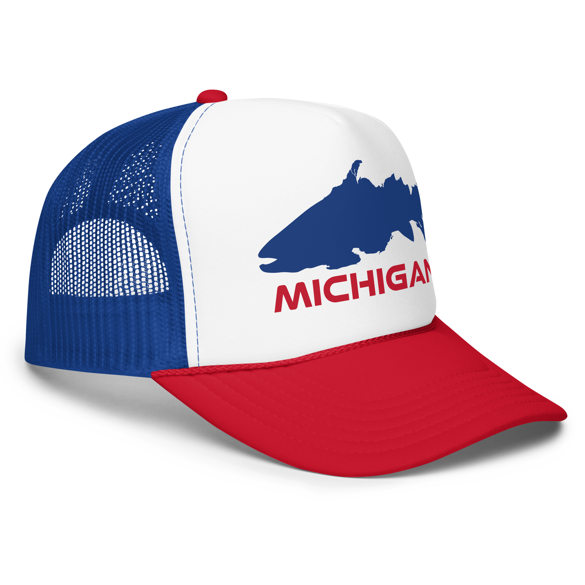 Michigan Fish Foamie Hat RWB
